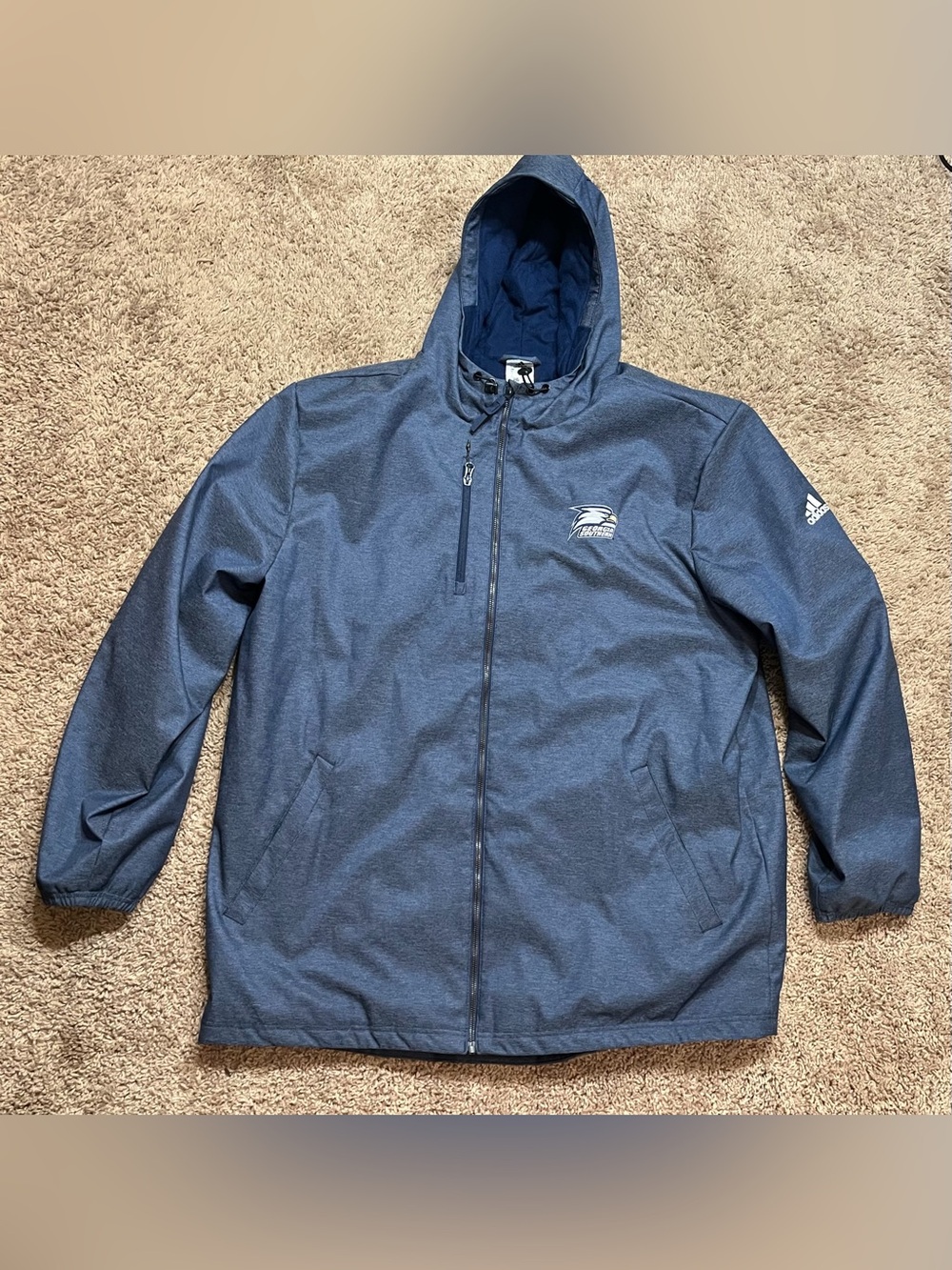 Adidas Georgia Southern Eagles Men's Game Built Heavyweight Jacket Parka Navy XL